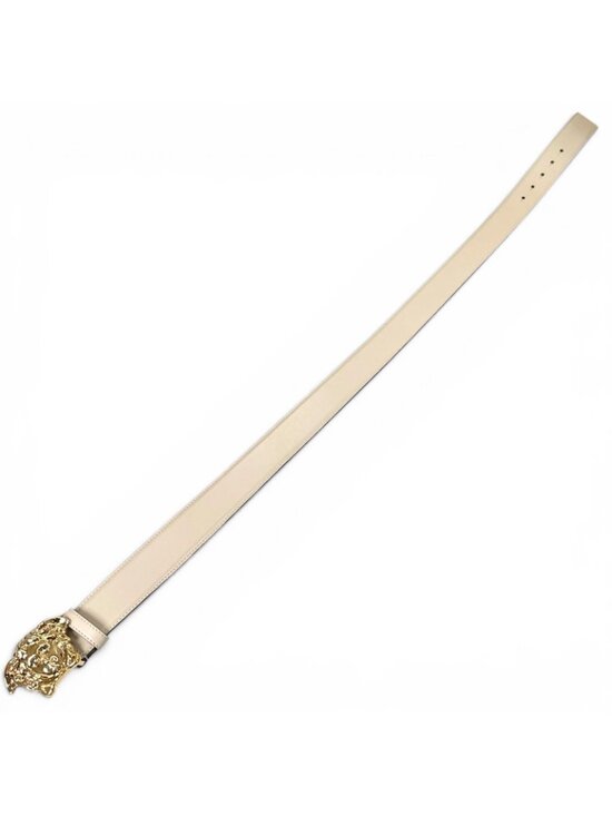 Versace Medusa Buckle Leather Belt Ivory Gold main image 10